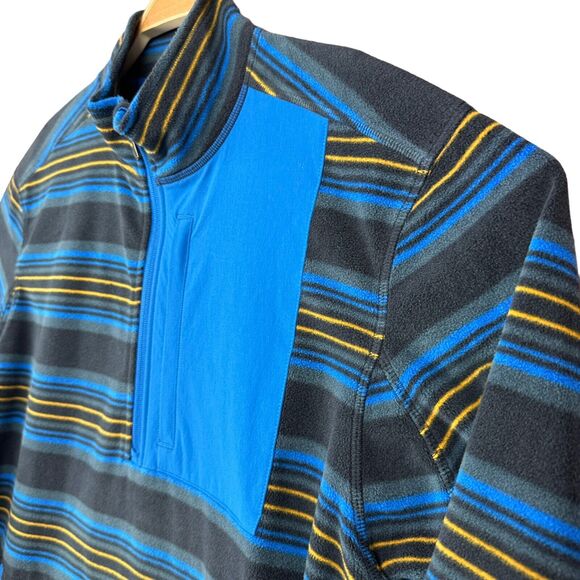 Duluth Trading Sweater Men's Large Blue Aztec Fleece 1/4 Zip Mock Neck Pullover - Picture 3 of 4